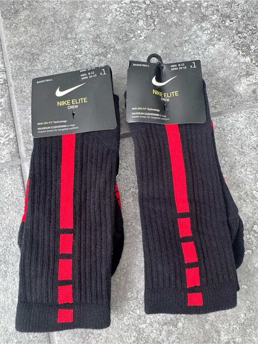 Nike Elite Basketball Crew Socks Dri-FIT Maximum Cushioning 2 pairs NWT